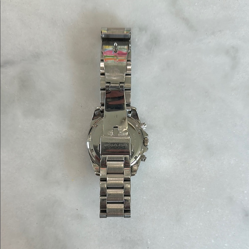 Michael Kors Silver Chronograph Watch with Crystal Details - Picture 5 of 10